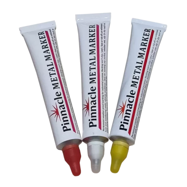 Pinnacle Permanent Industrial Marker --white, yellow, red